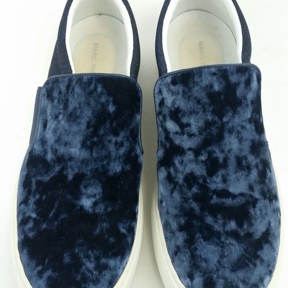 Marc Fisher Calie Blue Velvet Slip On Shoe 9.5 M - Picture 6 of 8